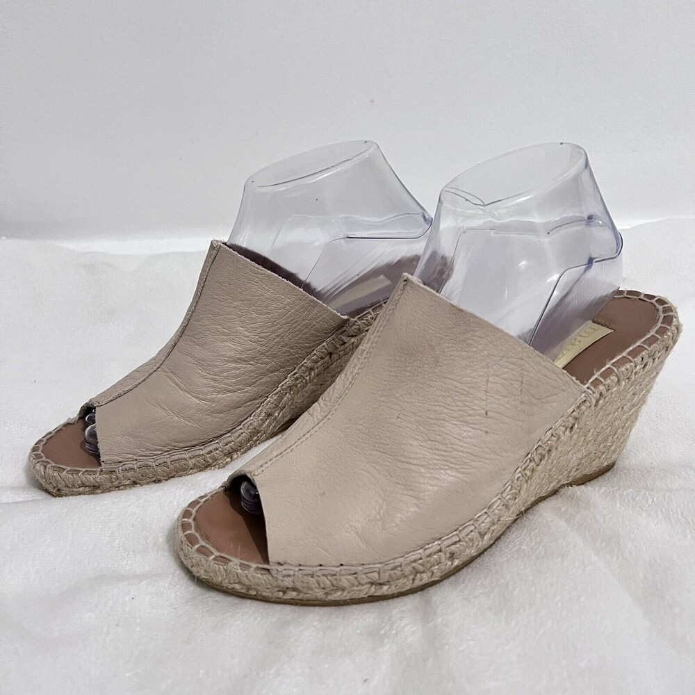 Anthropologie Maypol Leather Mules Espadrille Sandal Size EU 39/ US 7.5 Beige